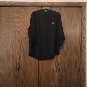 Black Blouse with Iowa Hawkeye logo  - Size 3X
